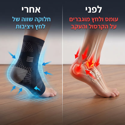 גרב לחץ ותמיכה מקצועית לקרסול - ™FlowzyGrip