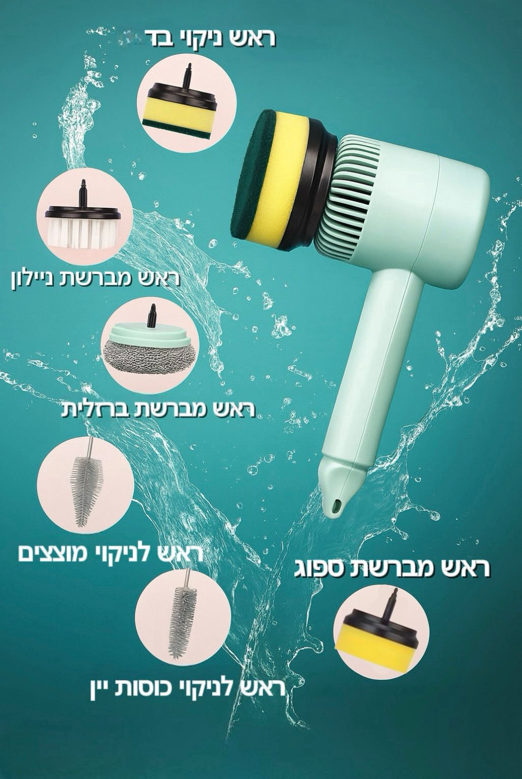 מברשת ניקוי חשמלית מקצועית